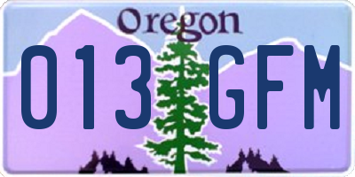 OR license plate 013GFM