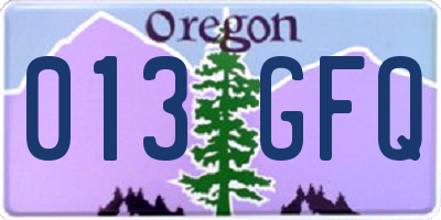 OR license plate 013GFQ