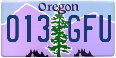 OR license plate 013GFU
