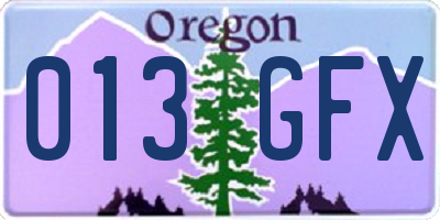 OR license plate 013GFX