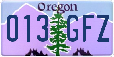 OR license plate 013GFZ