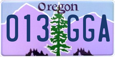 OR license plate 013GGA