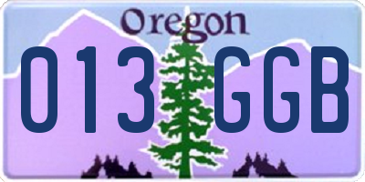 OR license plate 013GGB