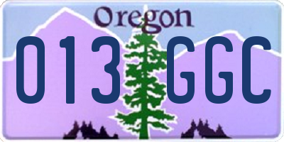 OR license plate 013GGC