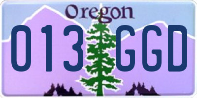 OR license plate 013GGD