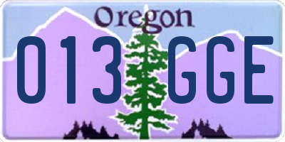 OR license plate 013GGE