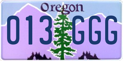 OR license plate 013GGG
