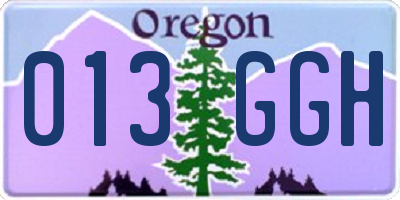 OR license plate 013GGH