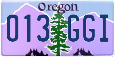 OR license plate 013GGI