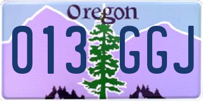 OR license plate 013GGJ
