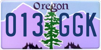OR license plate 013GGK