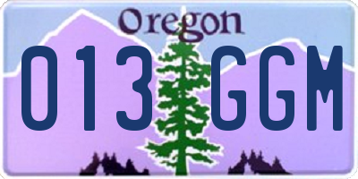 OR license plate 013GGM