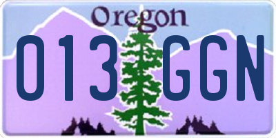OR license plate 013GGN