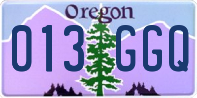 OR license plate 013GGQ