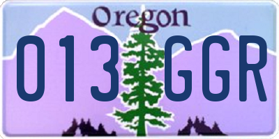 OR license plate 013GGR