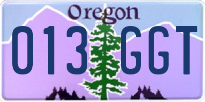 OR license plate 013GGT