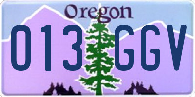 OR license plate 013GGV