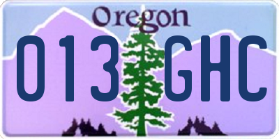 OR license plate 013GHC