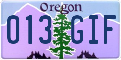 OR license plate 013GIF