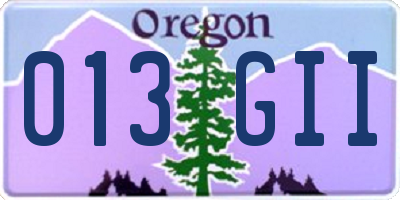 OR license plate 013GII