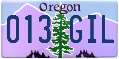 OR license plate 013GIL