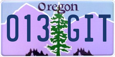 OR license plate 013GIT