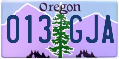 OR license plate 013GJA