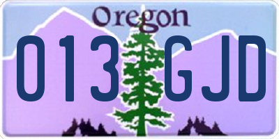 OR license plate 013GJD