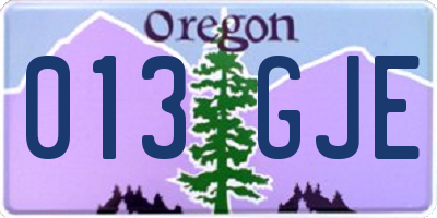 OR license plate 013GJE