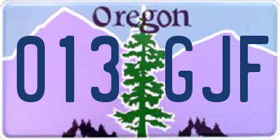 OR license plate 013GJF