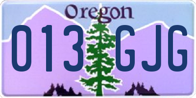 OR license plate 013GJG