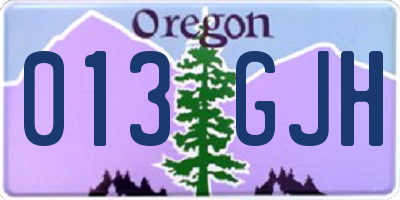 OR license plate 013GJH