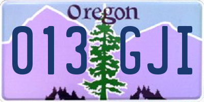 OR license plate 013GJI