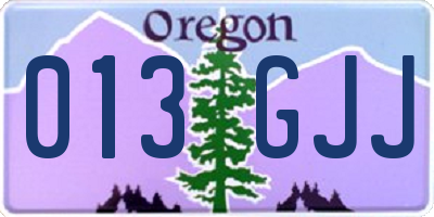 OR license plate 013GJJ