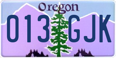 OR license plate 013GJK