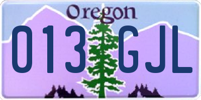 OR license plate 013GJL