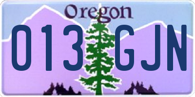 OR license plate 013GJN