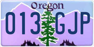 OR license plate 013GJP