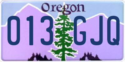OR license plate 013GJQ