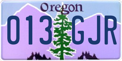 OR license plate 013GJR