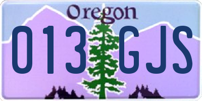 OR license plate 013GJS