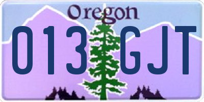 OR license plate 013GJT