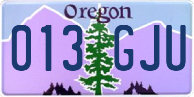OR license plate 013GJU