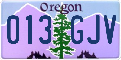 OR license plate 013GJV