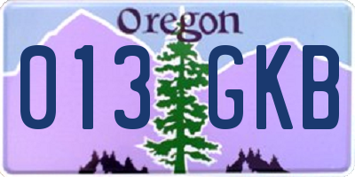 OR license plate 013GKB