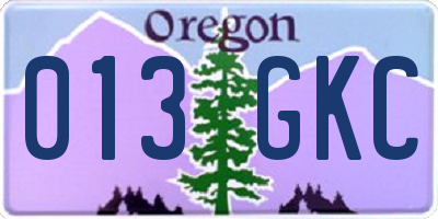 OR license plate 013GKC