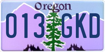 OR license plate 013GKD