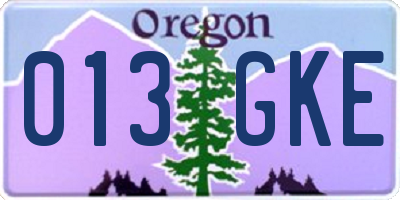 OR license plate 013GKE