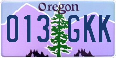 OR license plate 013GKK