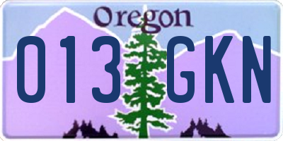 OR license plate 013GKN